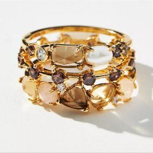 NWT Anthropologie Stacked Birthstone Ring - June - Sz 6